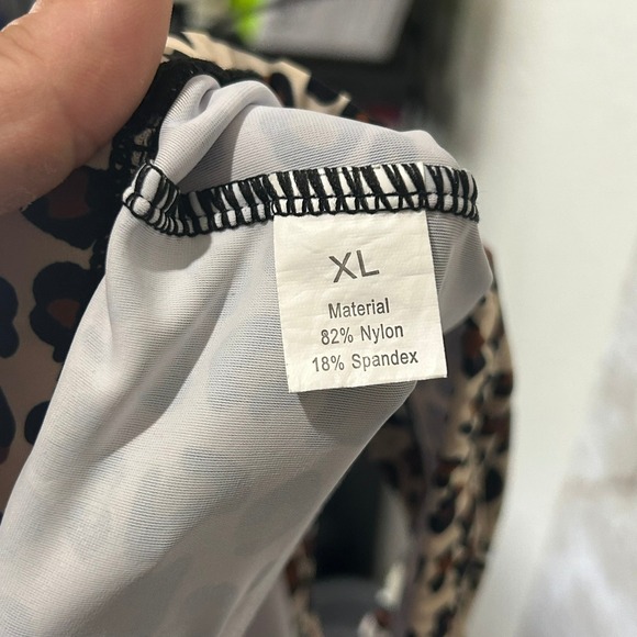 Leopard‎ Print Swimsuit Bra Top XL Padded Swim Bralette Animal Print Sexy - Picture 5 of 6
